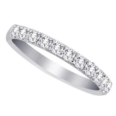 14K White Gold Diamond Band