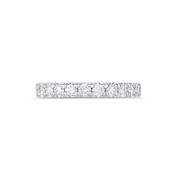 14K White Gold Diamond Band, Prong Set