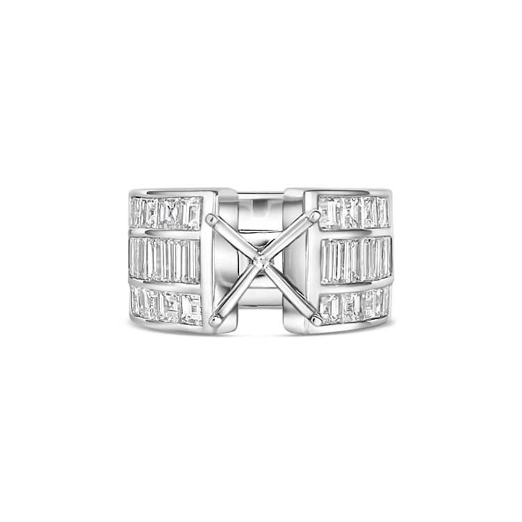 14K White Gold Diamond Semi-mount