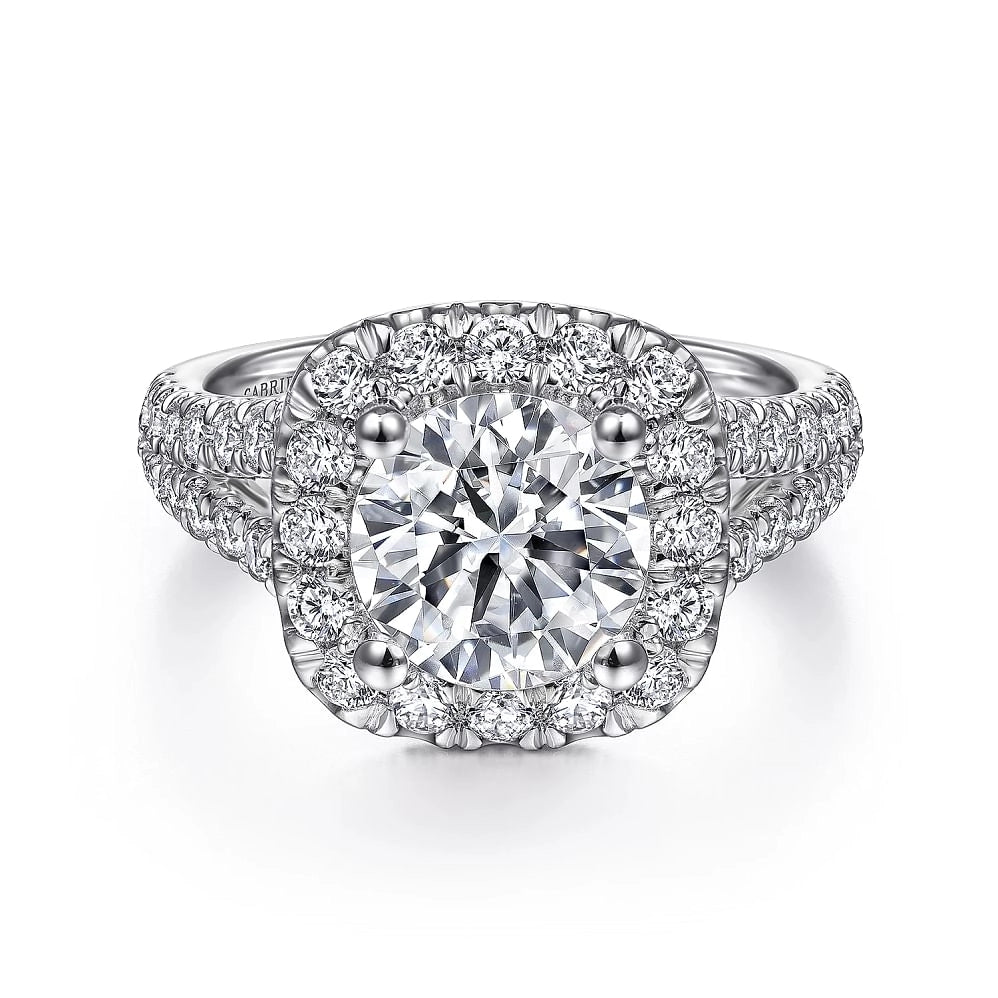 14K White Gold Diamond Semi-mount Ring