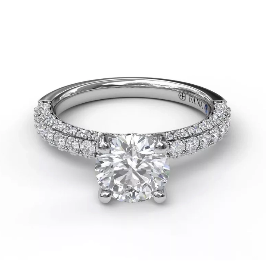 14K White Gold Diamond Semi-Mount Ring