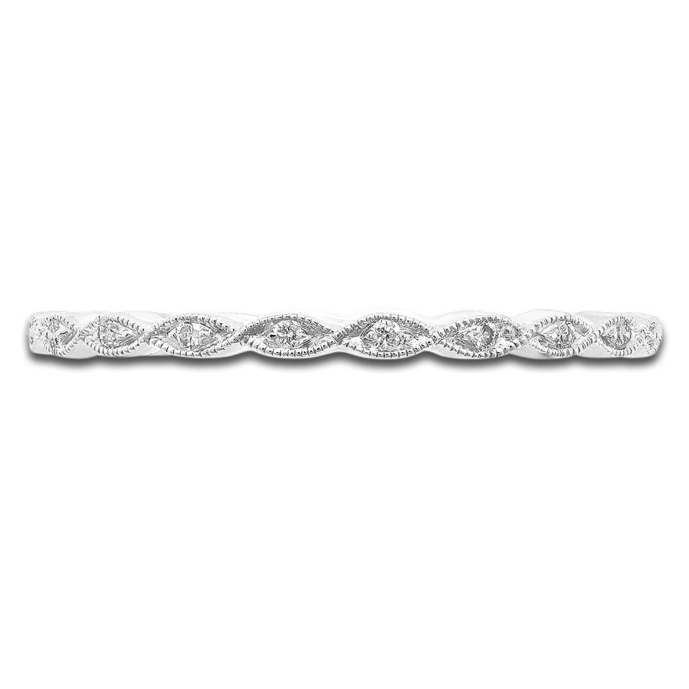 14K White Gold Fancy Diamond Band, Marquise Design