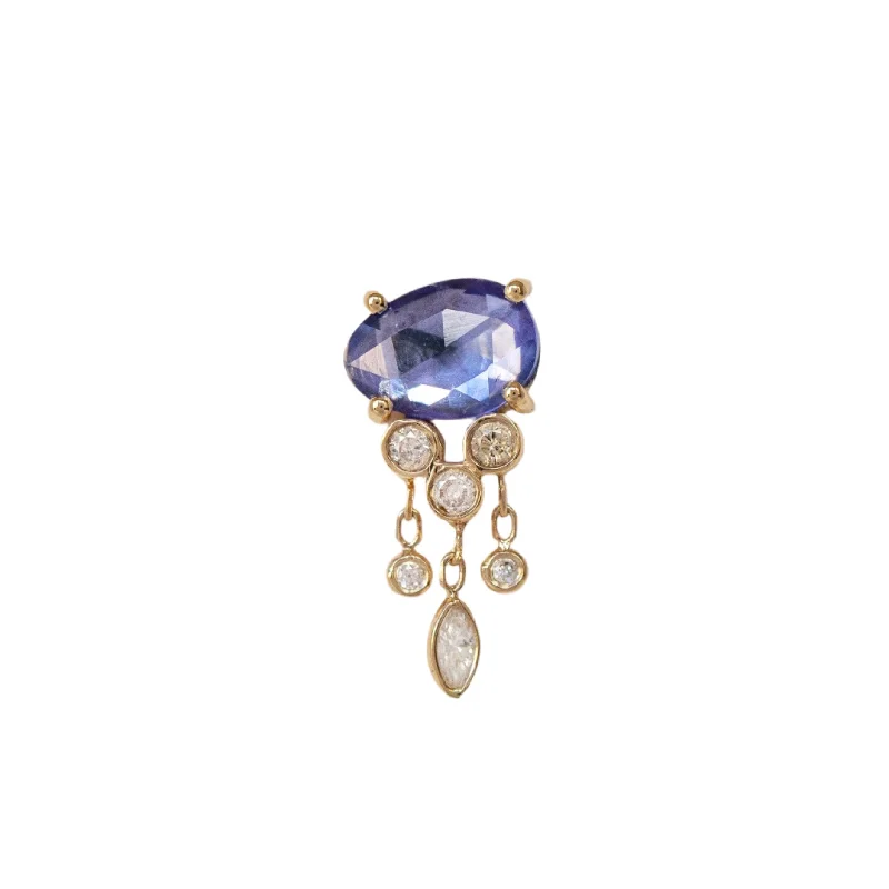 Tanzanite & Diamonds Jellyfish Earring - SOLD AS A SINGLE