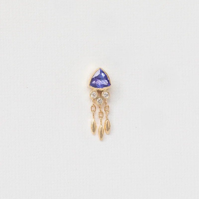 Tanzanite & Diamonds Single Earring - SOLD AS A SINGLE