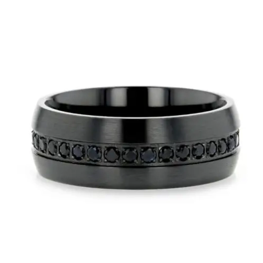 Black Titanium Black Sapphire 6mm Band