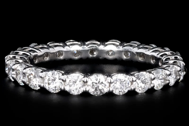 New 14K White Gold 1.68 Carat Round Brilliant Diamond Eternity Band