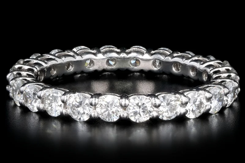 New 14K White Gold 1.69 Carat Round Brilliant Diamond Eternity Band