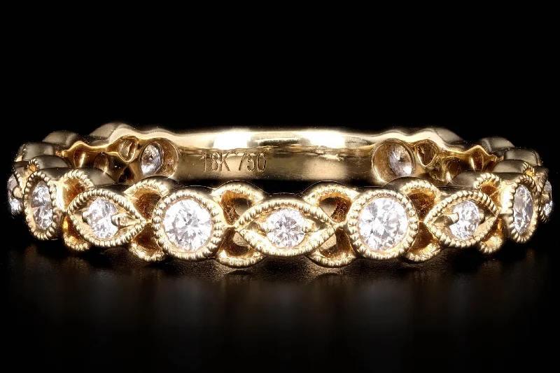 18K Yellow Gold .34 Carat Round Brilliant Cut Diamond Band