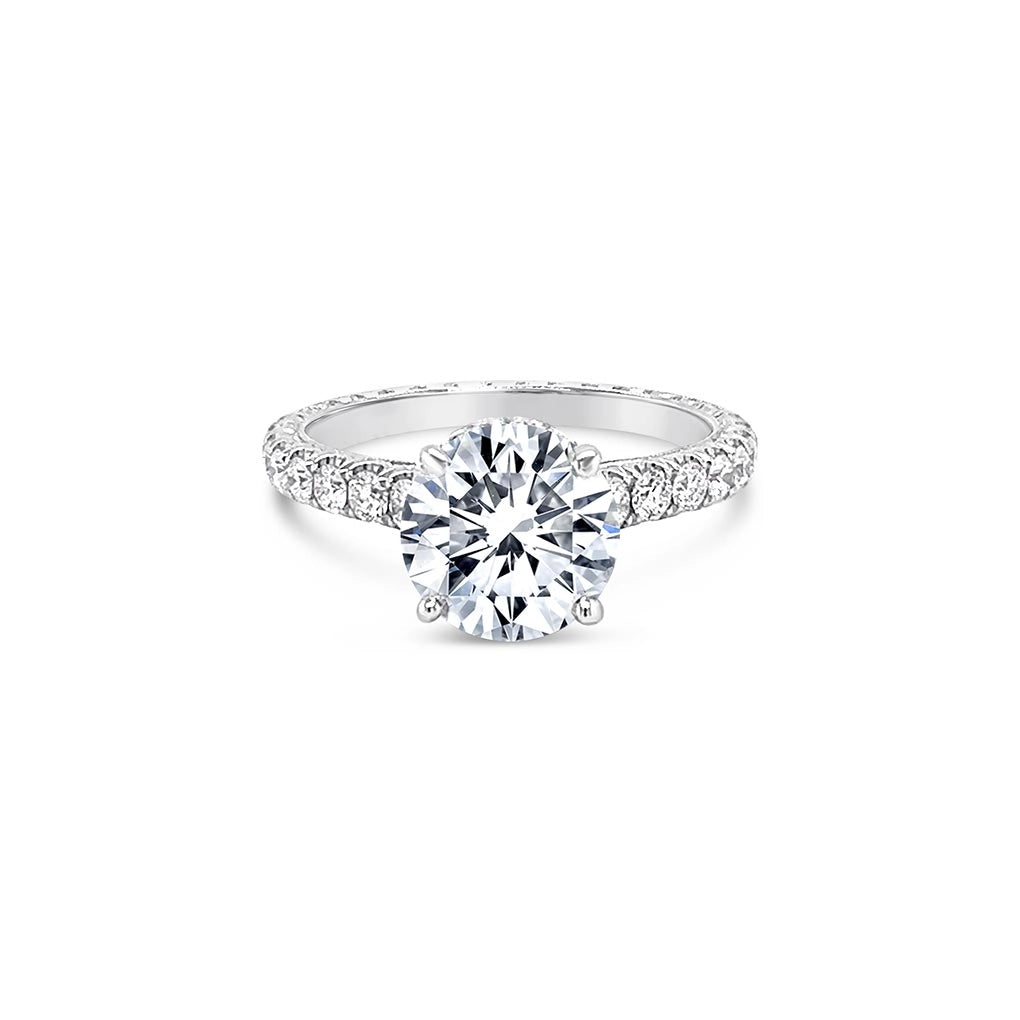 Jack Kelege 18K White Gold Semi Mount Diamond Ring