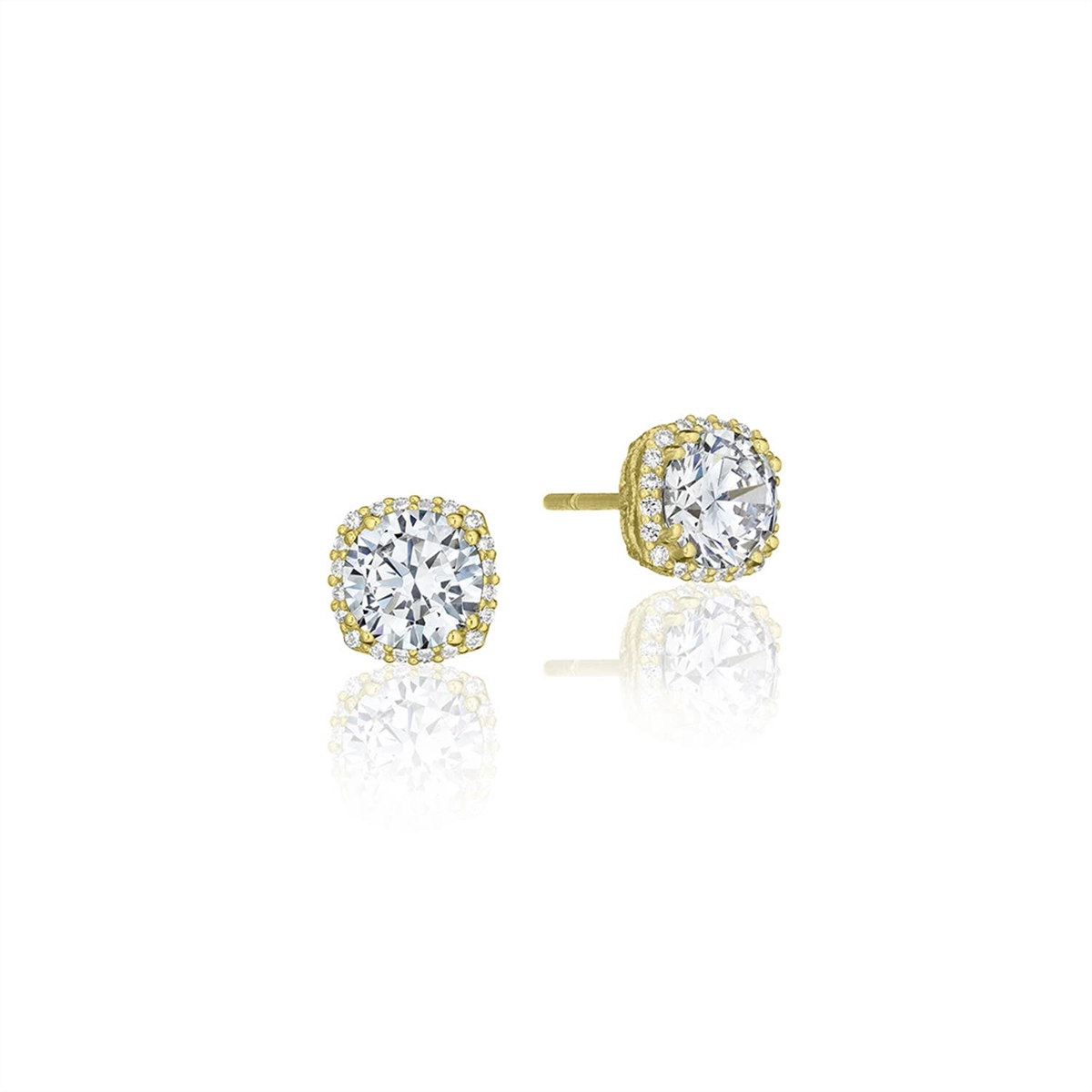 Tacori 14K Yellow Gold Dantela Diamond Bloom Earring Mounts, 6.5mm