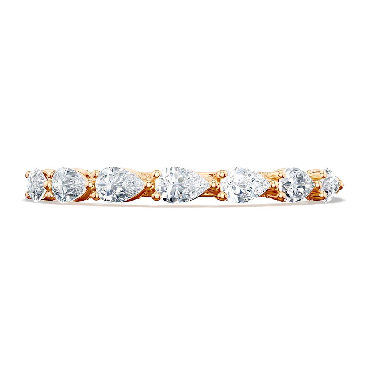 Tacori 18K Rose Gold Half-Way Around Pear Diamond Band