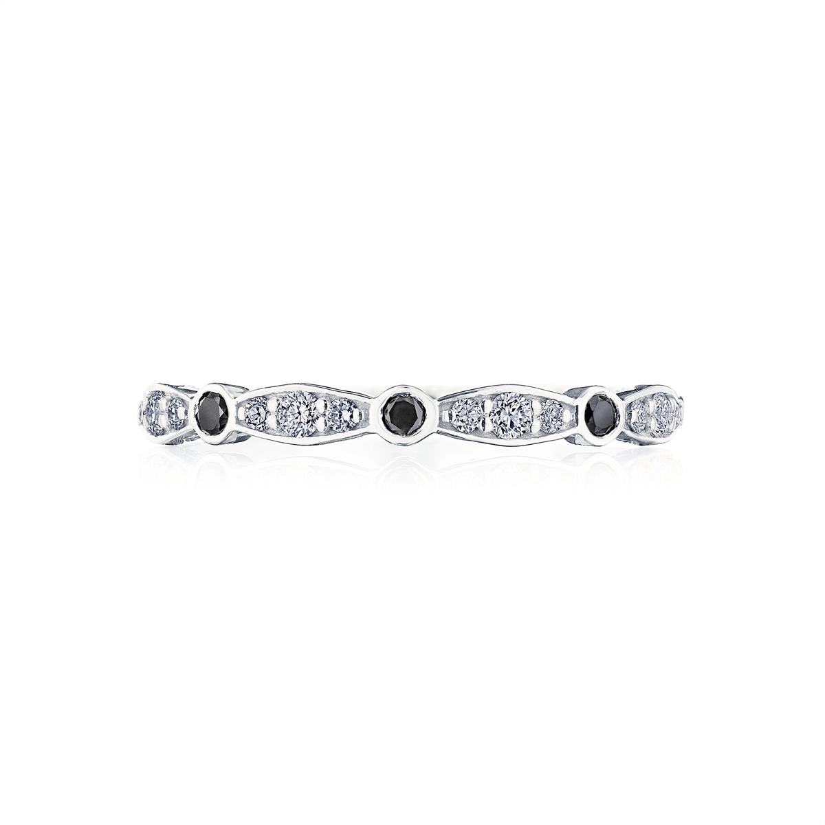 Tacori Sculpted Crescent 18K White Gold Sapphire & Diamond Band