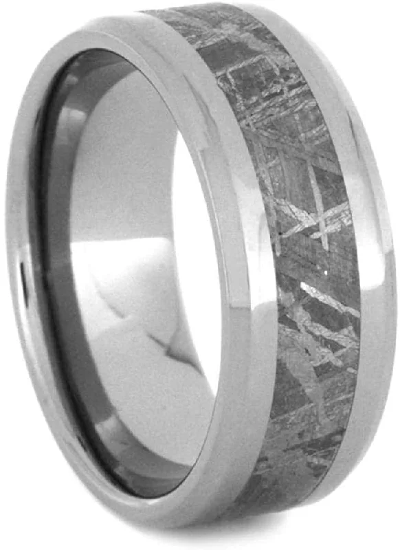 Titanium, Gibeon Meteorite 8mm Comfort-Fit Flat Band, Size 4