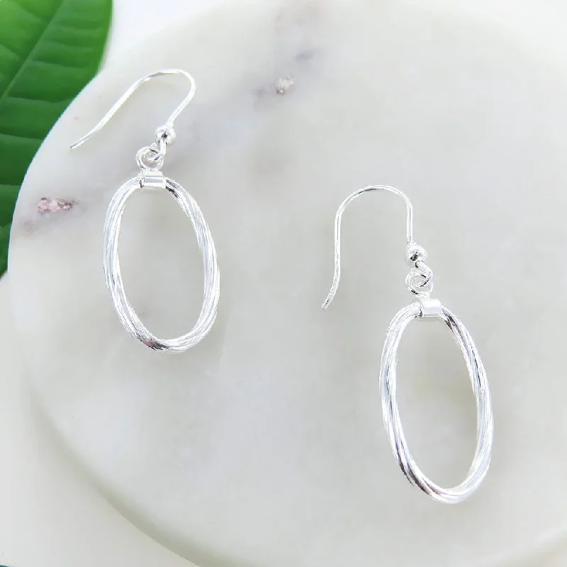 Twist Oval Drop Earring