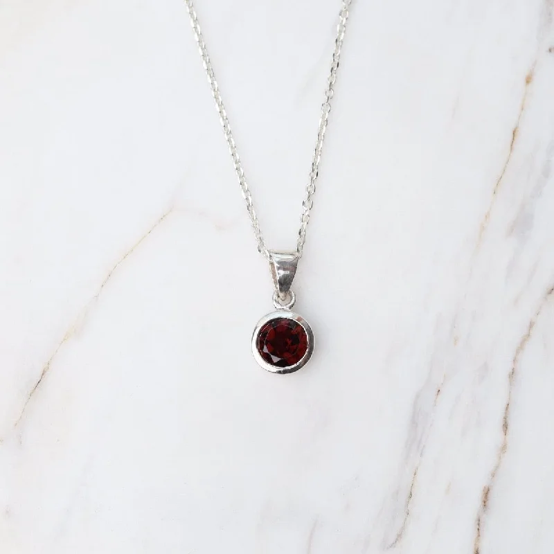 Round African Garnet Pendant