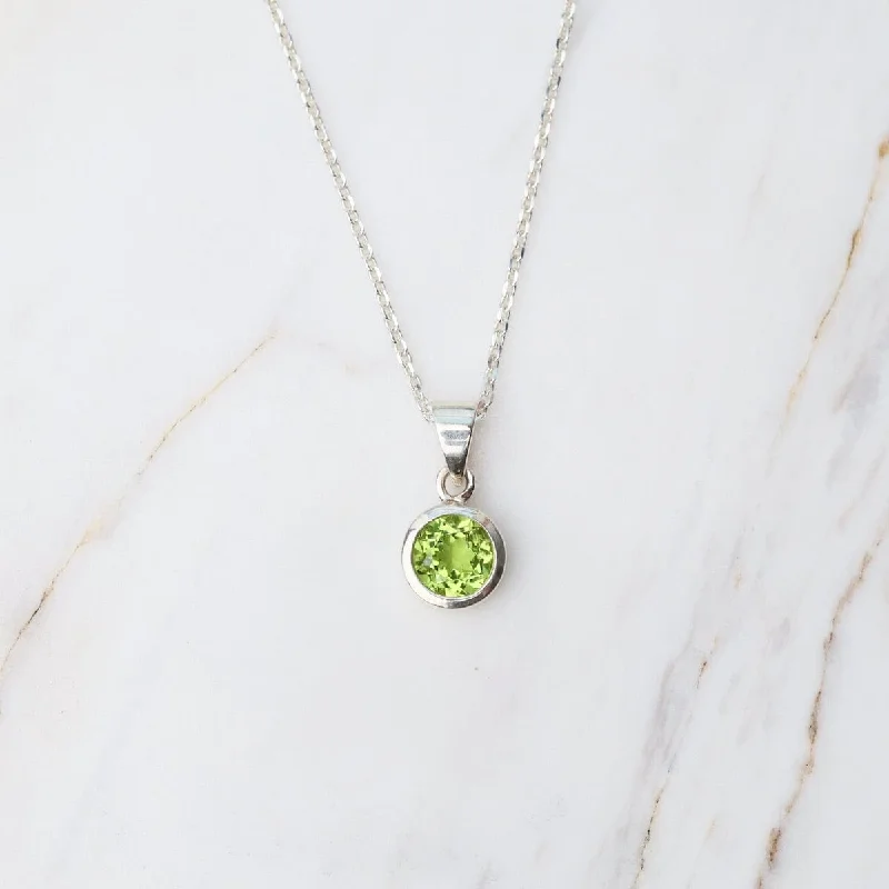 Round Peridot Pendant