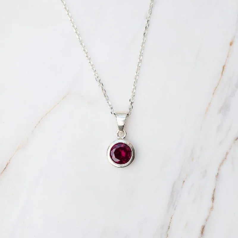 Rhodolite Garnet Dot Pendant