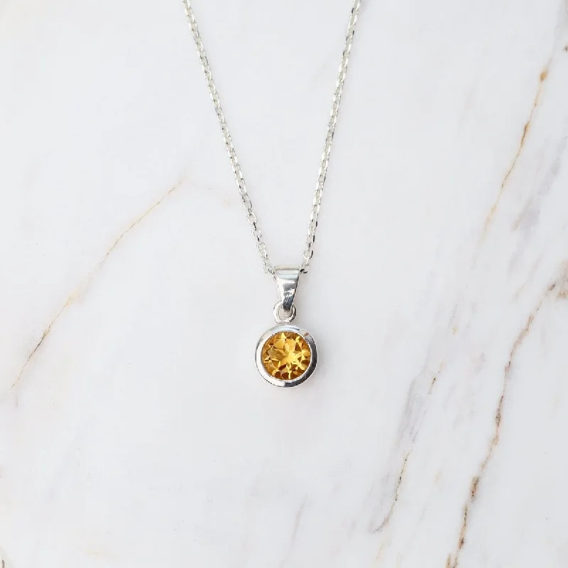 Round Citrine Pendant