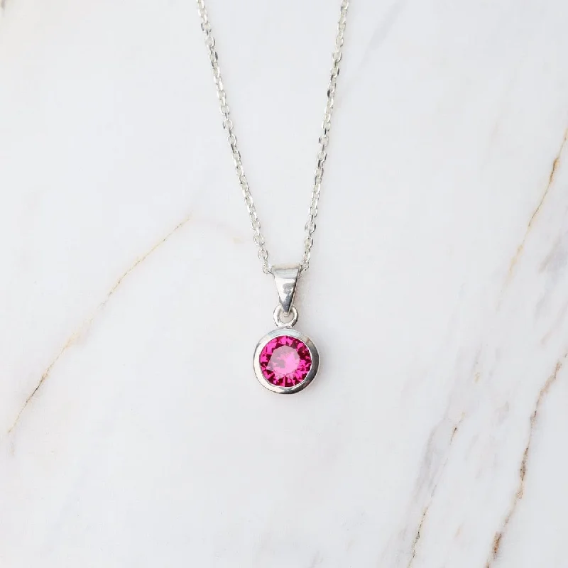 Synthetic Ruby Dot Pendant