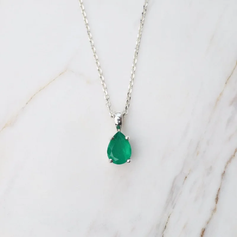 Pear Shaped Green Agate Pendant