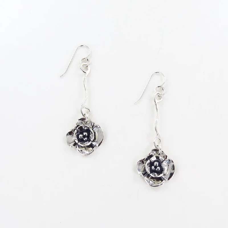 Dogwood Drop on Vine Earrings