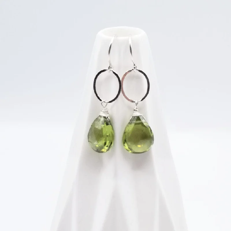 Sterling Silver Peridot Drop Earring