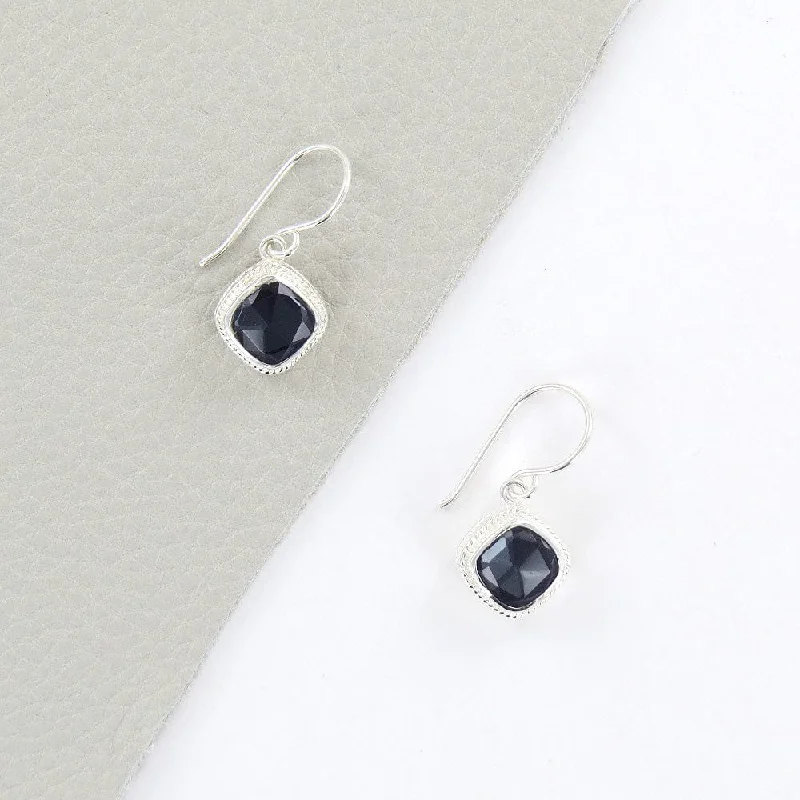 HEMATITE CUSHION DROP EARRING