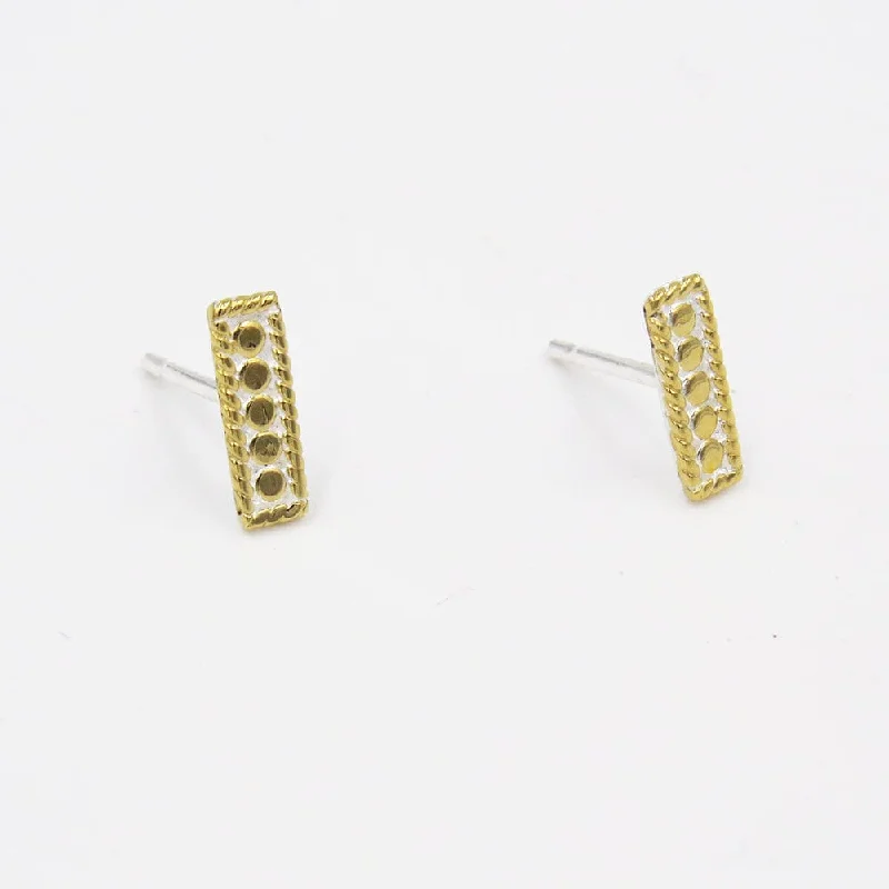 GOLD PETITE BAR STUD EARRINGS