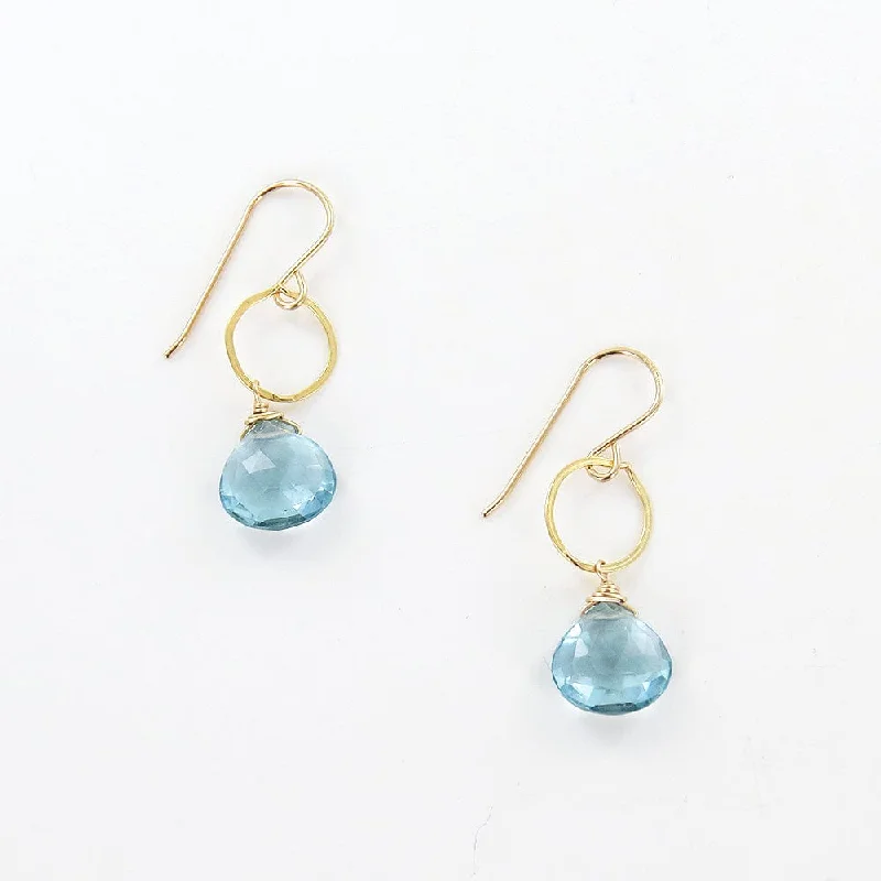 BLUE TOPAZ LOOP EARRINGS