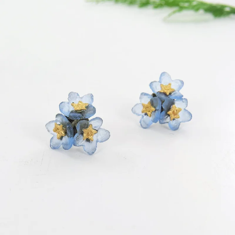 Forget Me Knot Three Flower Stud Earrings