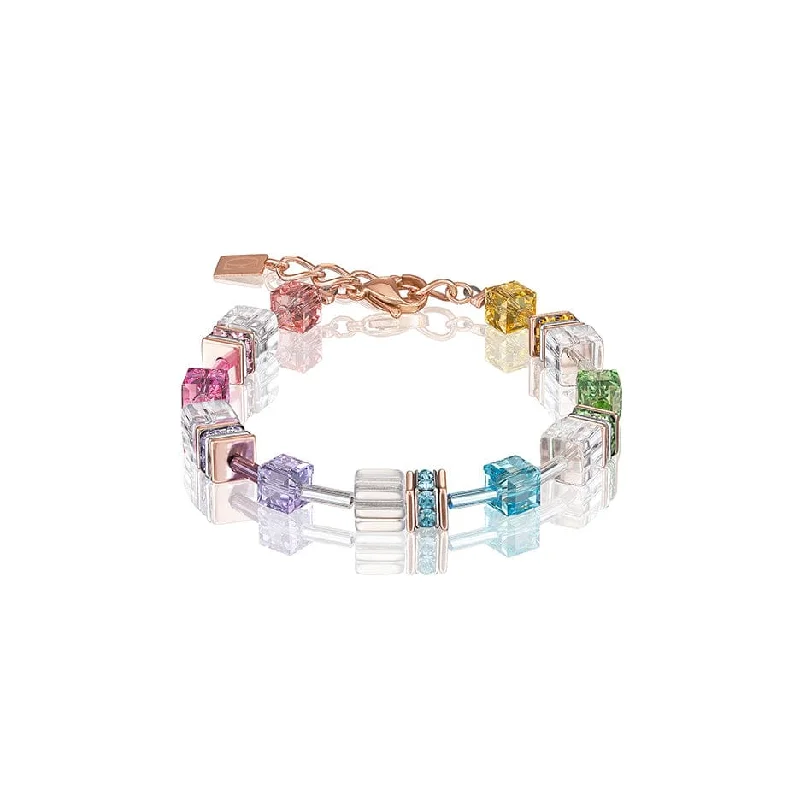 Pastel Rainbow Gold Coeur Bracelet