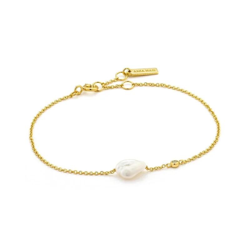 Gold Pearl Bracelet