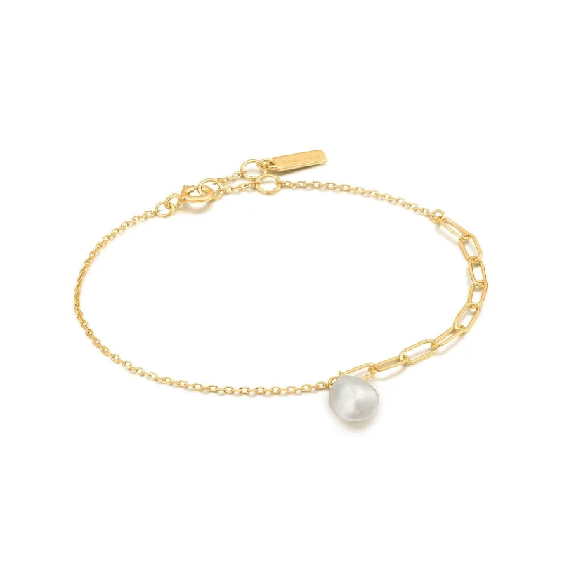 Gold Pearl Chunky Bracelet