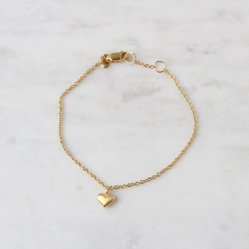 Gold Vermeil Puffed Heart Bracelet