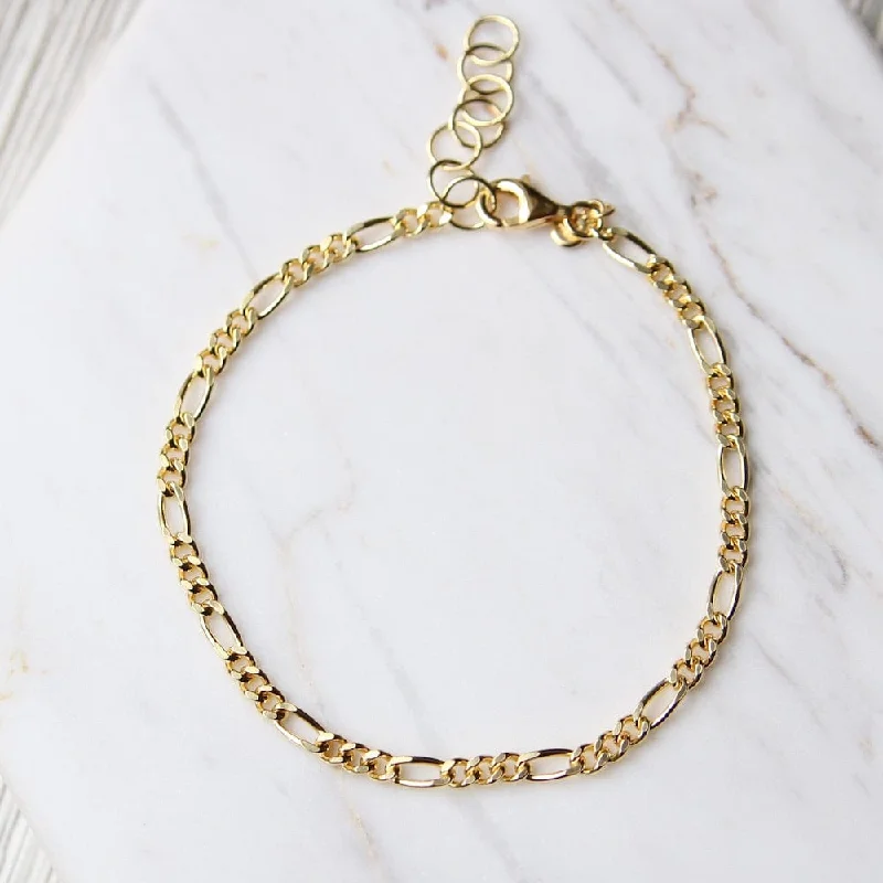 Figaro Chain Bracelet - Gold Vermeil