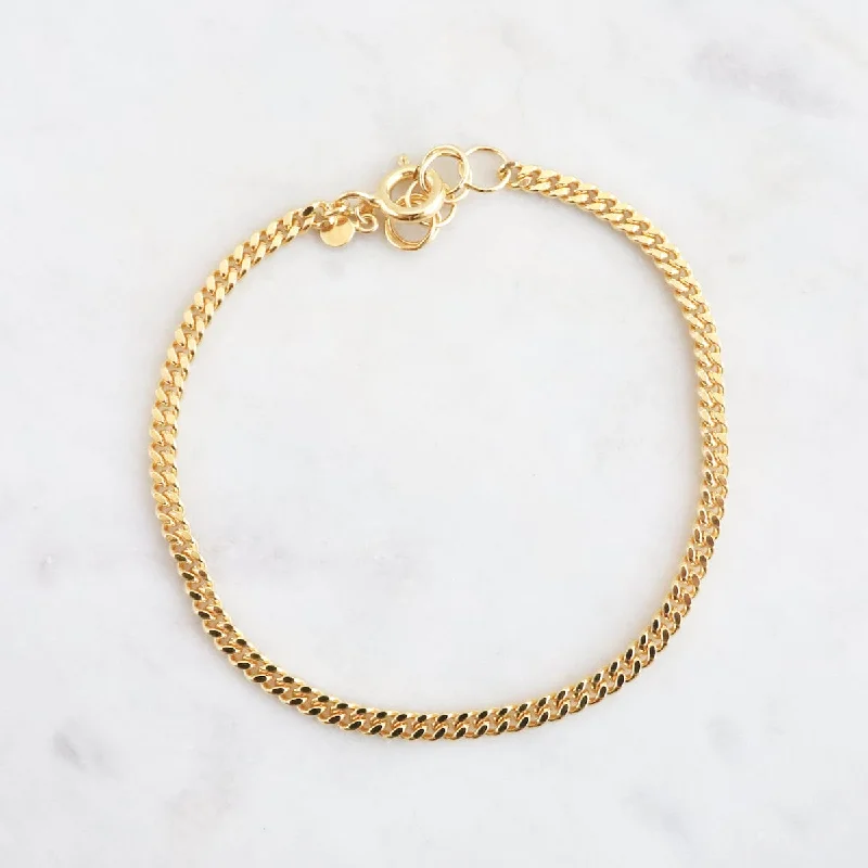 Gold Vermeil Cut Curb Chain Bracelet