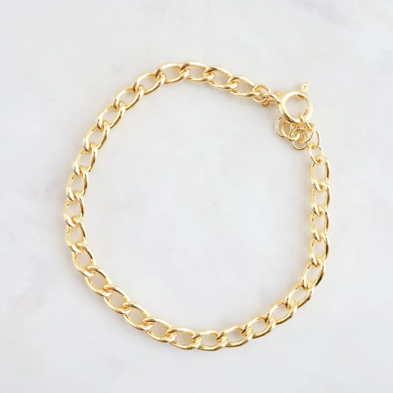 Gold Vermeil Heavy Curb Chain Bracelet