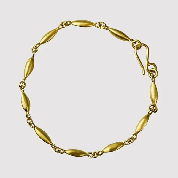 Gold Plated Rice Chain Bracelet