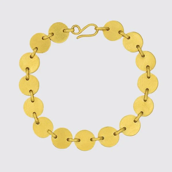 Gold Plated Handmade Disc Link Bracelet