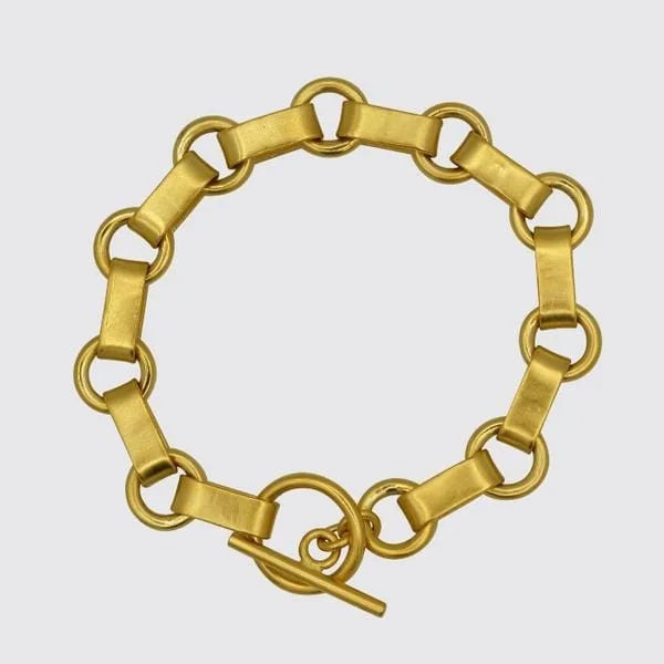 Gold Plated Victorian Circle Link Bracelet