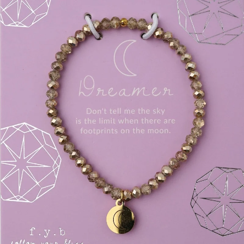 Dreamer - Stretchy Gold Crystal Bracelet