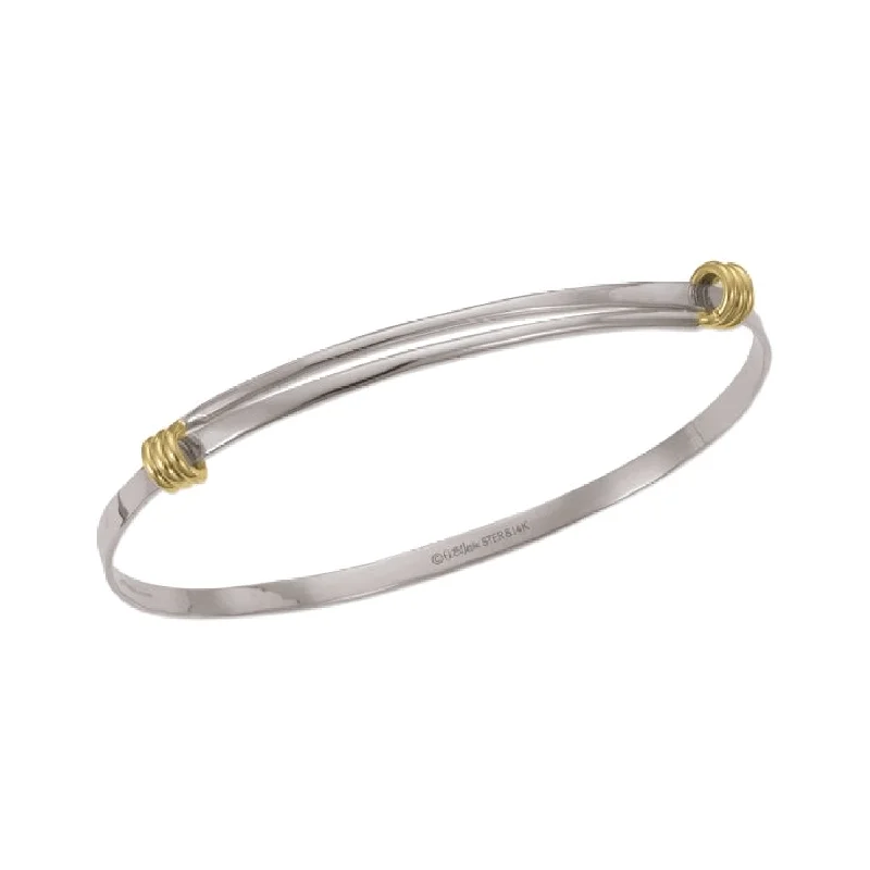 Petite Signature Bracelet in Sterling Silver with Gold Wrap - Medium