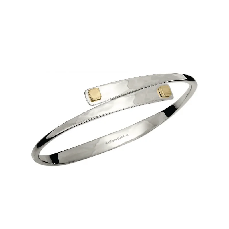 Square Swing Bracelet in Sterling Silver & 14k Gold