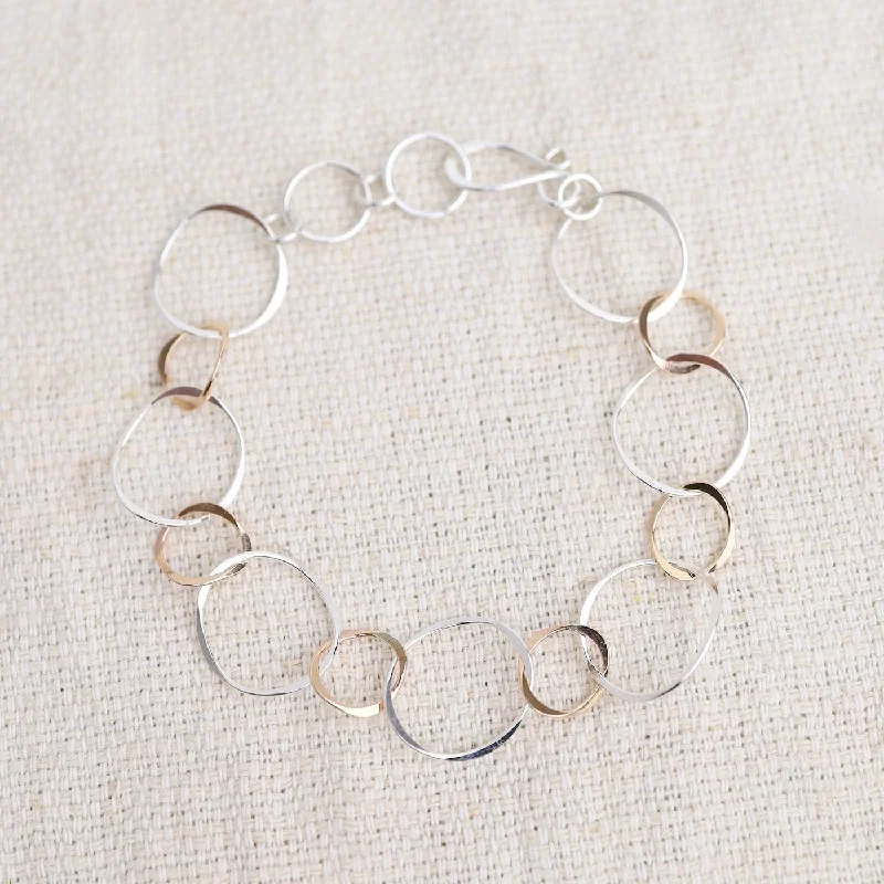 Gold Filled & Sterling Silver Flat Open Link Bracelet