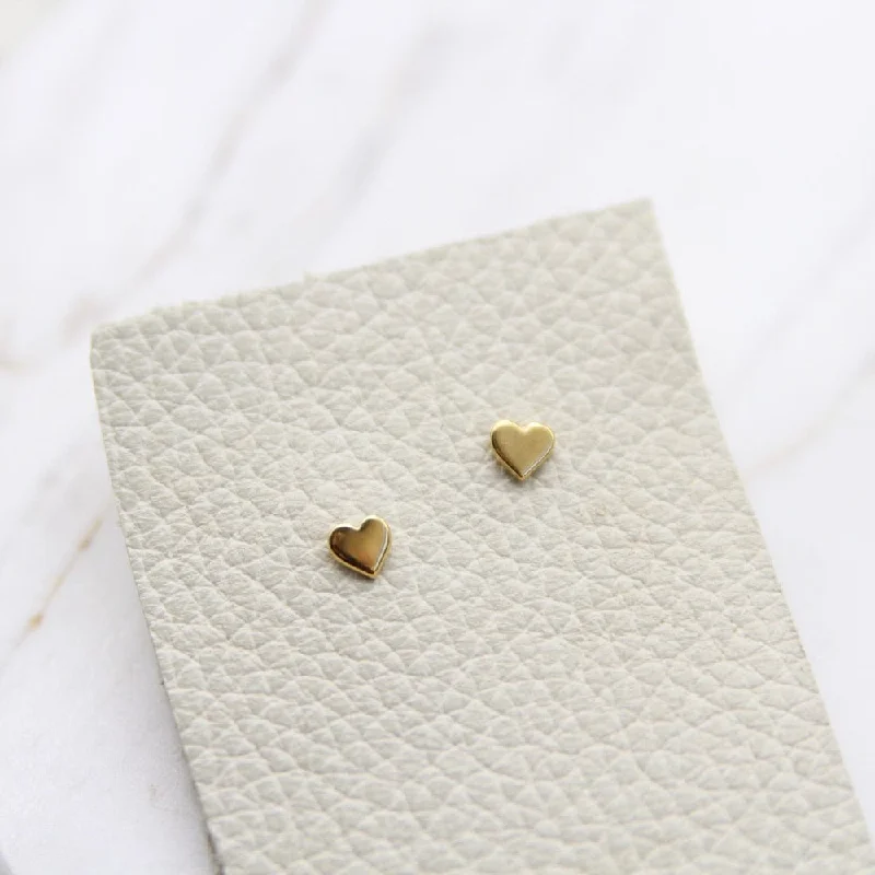 Gold Vermeil Tiny Heart Stud