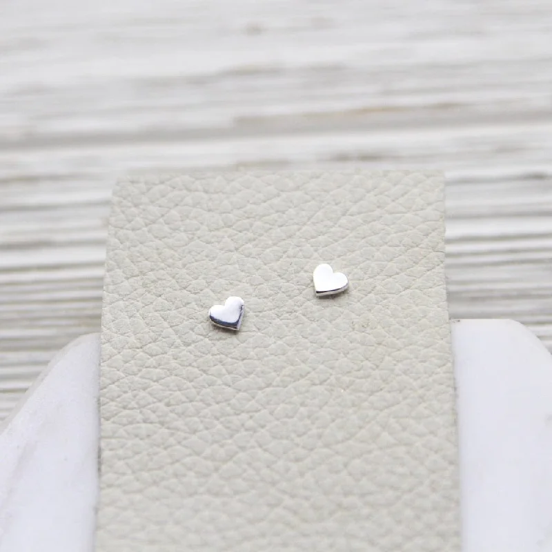 Sterling Silver Tiny Heart Stud