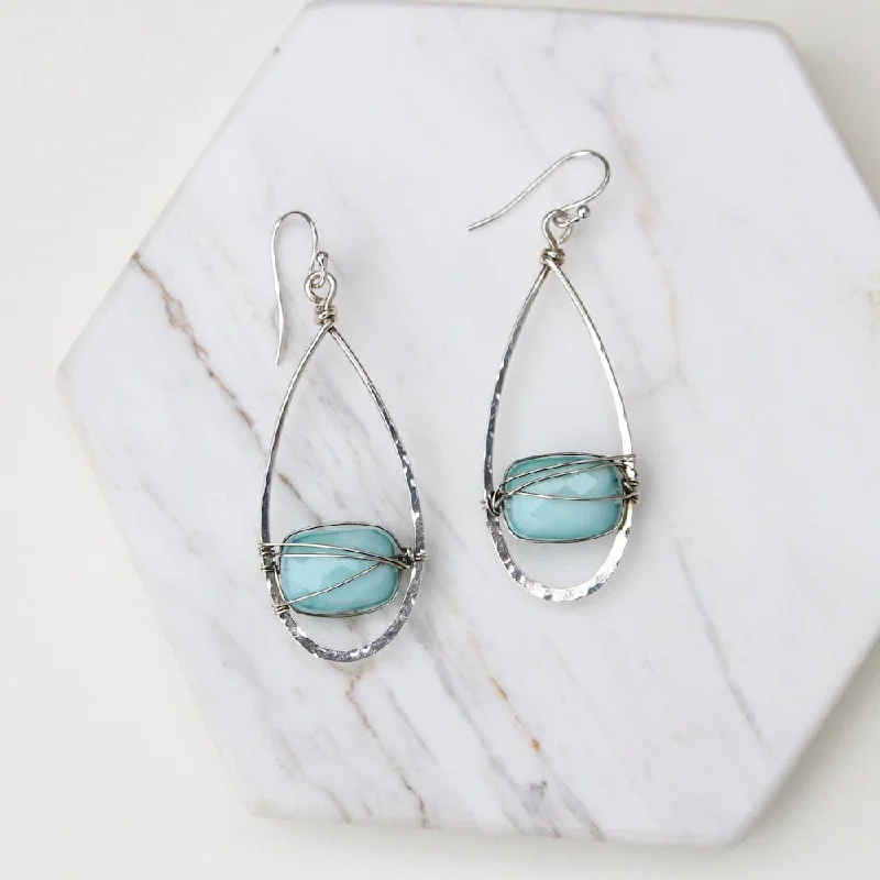 Turquoise Crystal Drop Earrings