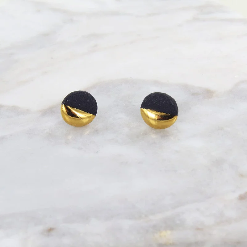 Large Black Gold Dipped Studs