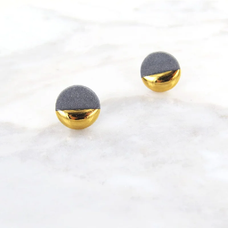 Large Grey Gold Dipped Studs