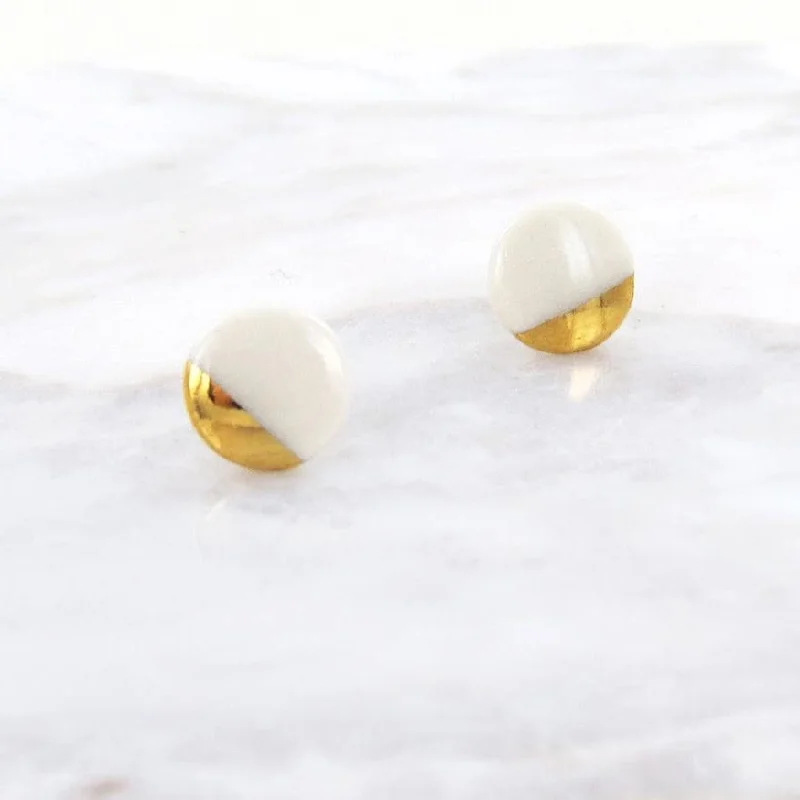 Large White Gold Dipped Studs